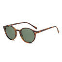 Stylish Retro Round Polarized Sunglasses with Leopard Frame