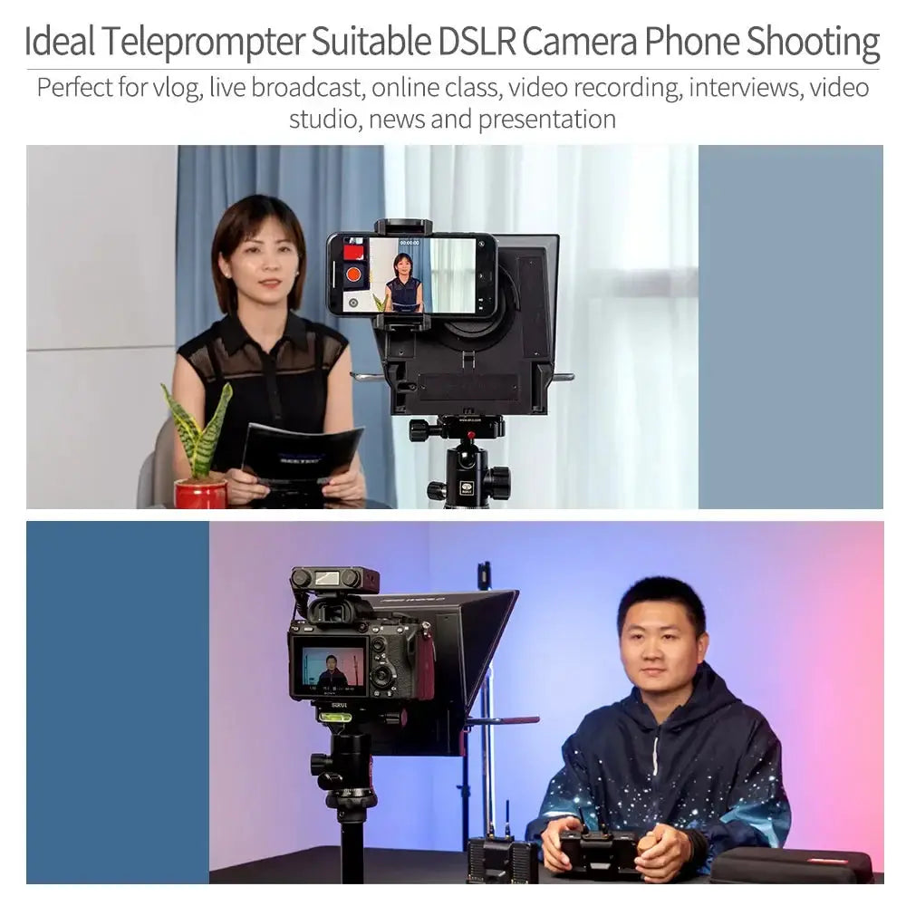 FEELWORLD TP2A 8 Inch Portable Teleprompter For DSLR Cameras