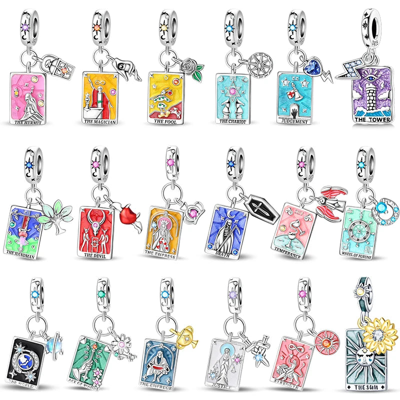 Charm Sterling Silver Tarot Card
