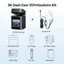 OurLum 3K Dash Cam With GPS Front 3K 1080p AI Voice App