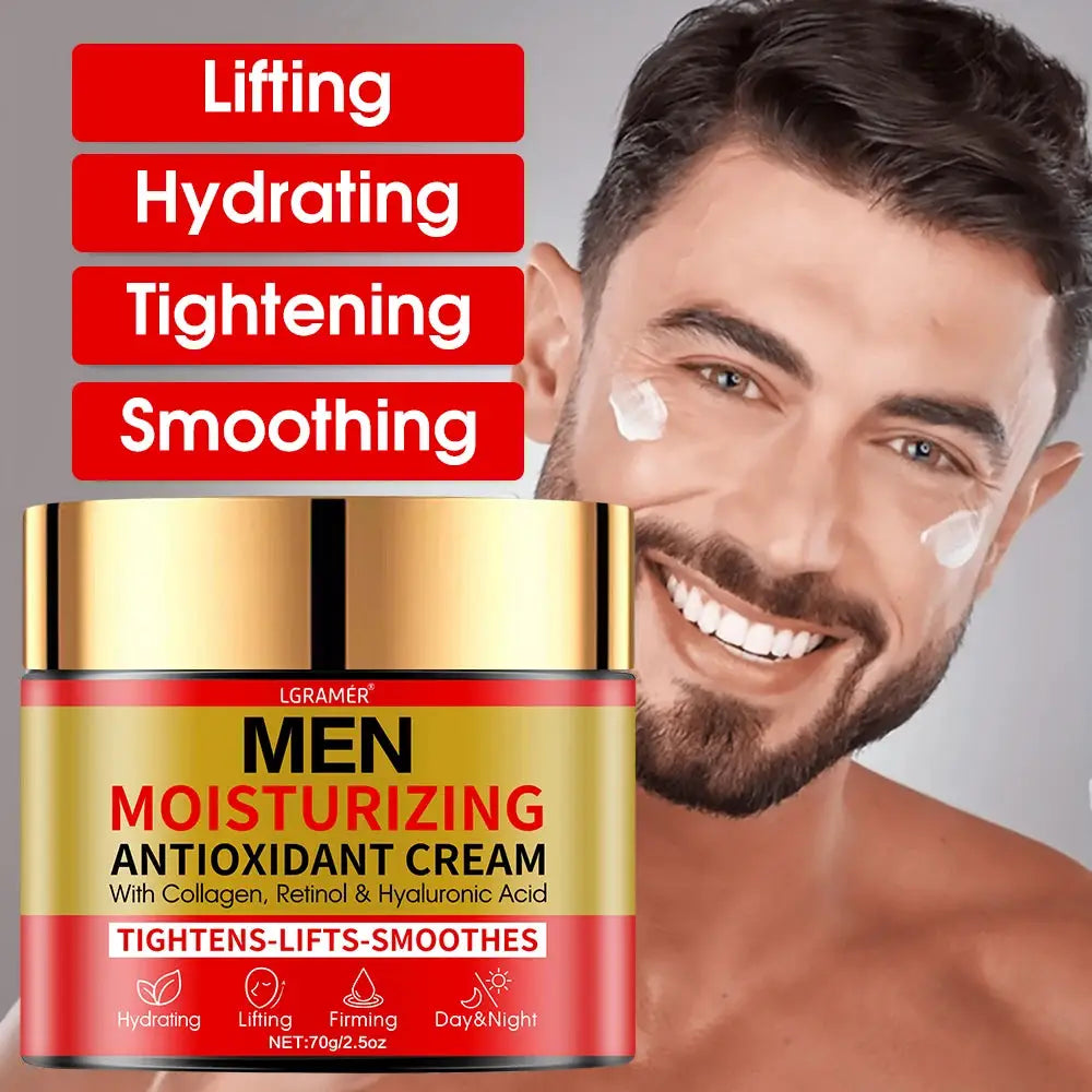 Men's Collagen Moisturizing Cream for Anti-Aging, Lightening Spots and Wrinkles, Whitening Cream to Make Your Skin Youthful