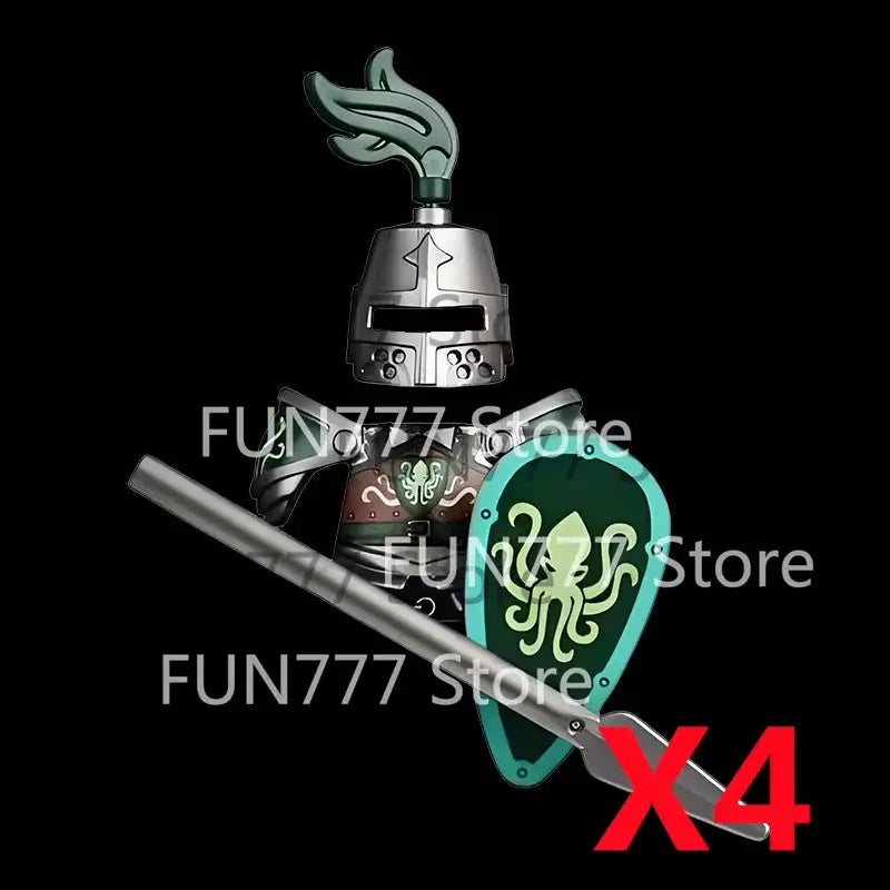 MOC Medieval Lion King Castle Knight Building Blocks Figure Accessories War Horse Cavalry Warrior Crusaders Toy Gift Bricks N029