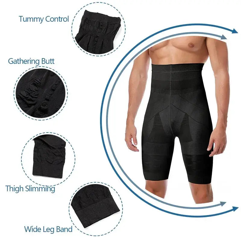 Men High Waist Slimming Shapewear Shorts Tummy Control