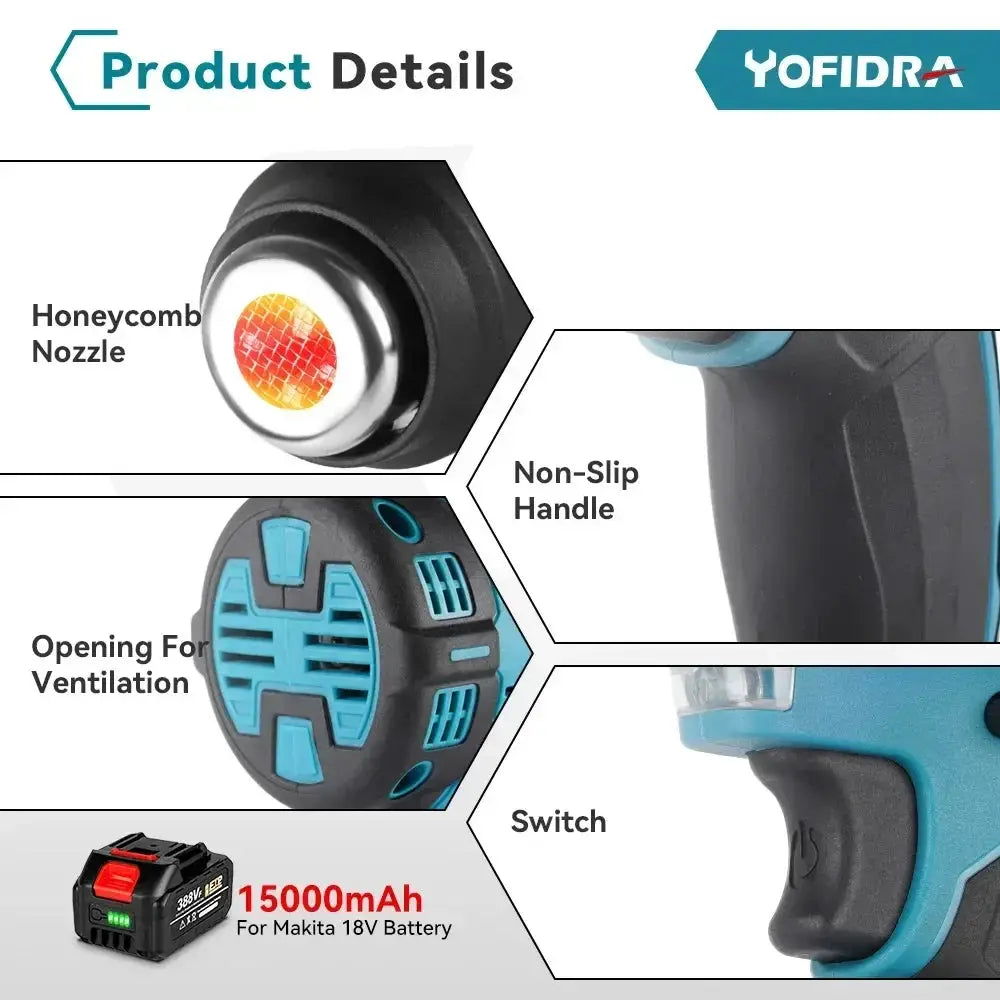 Cordless Heat Gun Makita 18V Battery Pack - OurLum.com