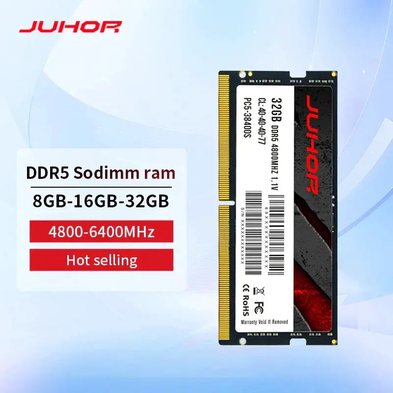 JUHOR Laptop RAM DDR4 DDR5 SODIMM 8GB 16GB 32GB Memory