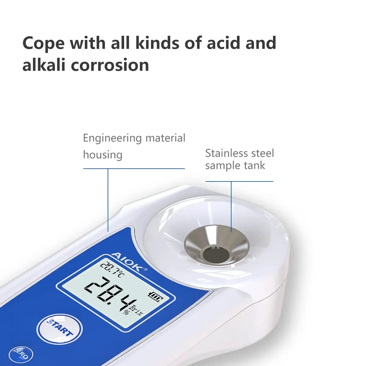 AIOK Digital Refractometers Brixmeter IP67 Fruit Juice Drinks Spirit Beverage Sugar Tester Sugar Content Measuring Instrument