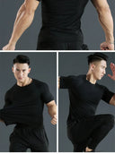 Men's Quick-Dry Compression Running Tee for Gym Sports