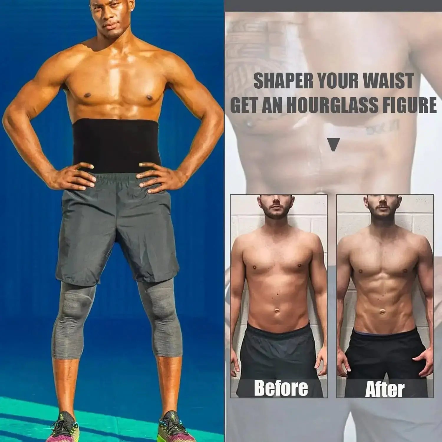 Men Waist Trainer Trimmer Sweat Belt For Slimming Workout