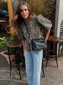 Leopard Print Bow Blouse Chic Statement Piece for Women