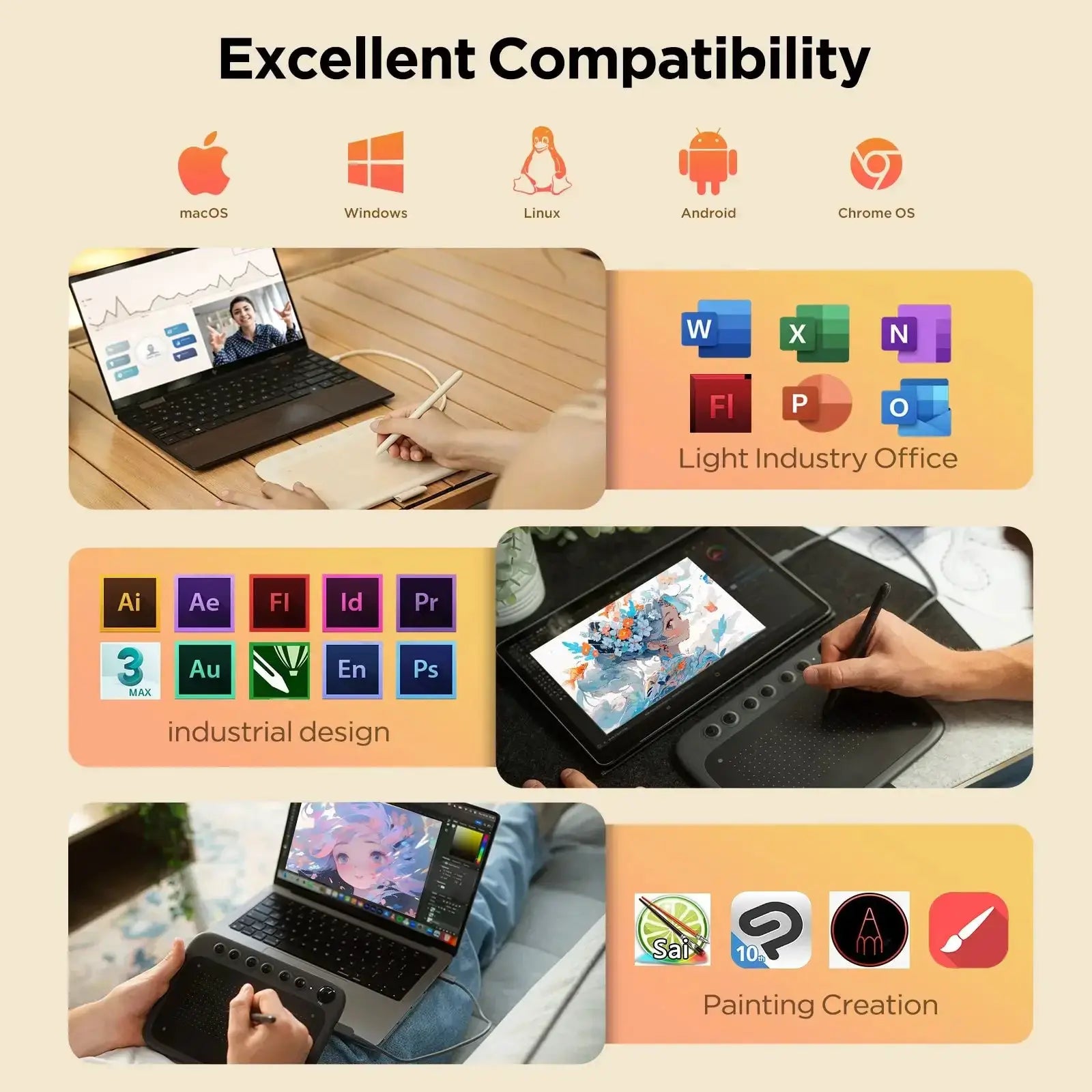 Ugee Q6 Graphic Tablet For Kids Android PC Mac Drawing
