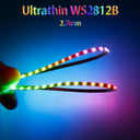 Ultra Narrow 2.7mm WS2812B LED Strip 160 LEDs/m Addressable RGBIC Tape Hooks