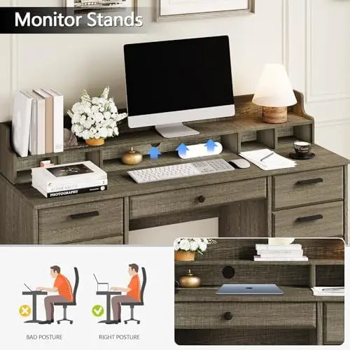 Executive Computer Desk With Drawers