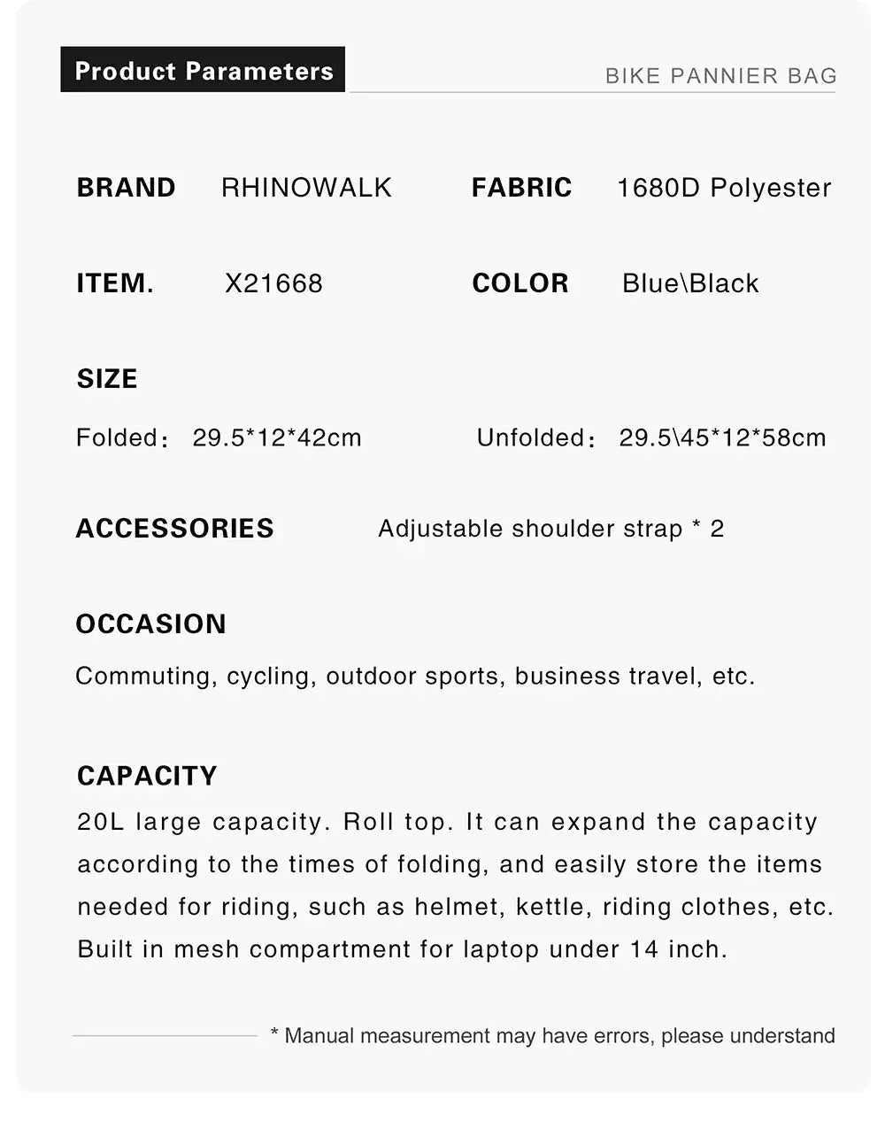 Waterproof Bike Pannier Bag for Cycling — product view 17