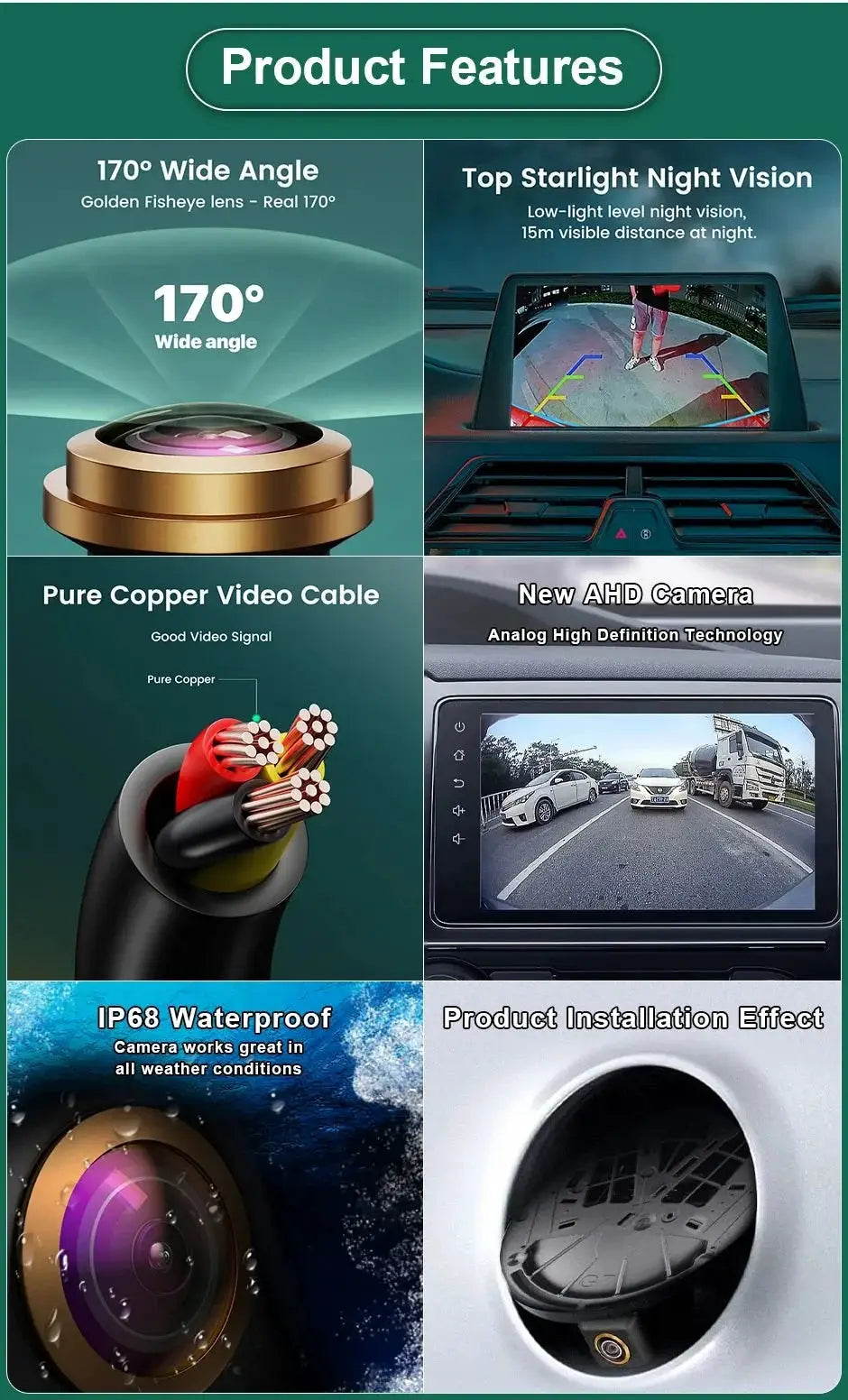 Clear Rear View Camera for VW Golf — product view 18