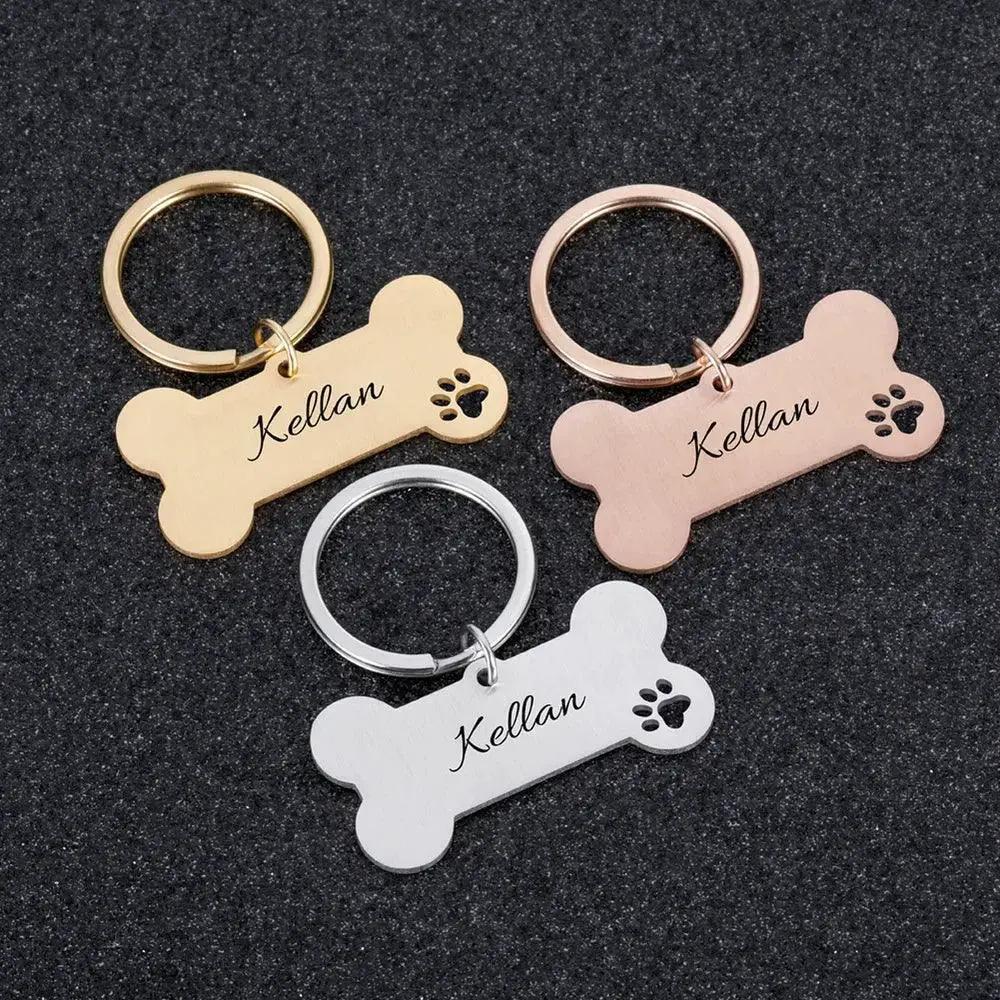 Personalized Pet Identification Tag Engraved Bone Pendant