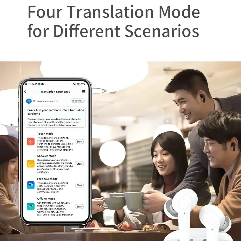 144 Languages Smart Translate Earbuds Real Time Translator