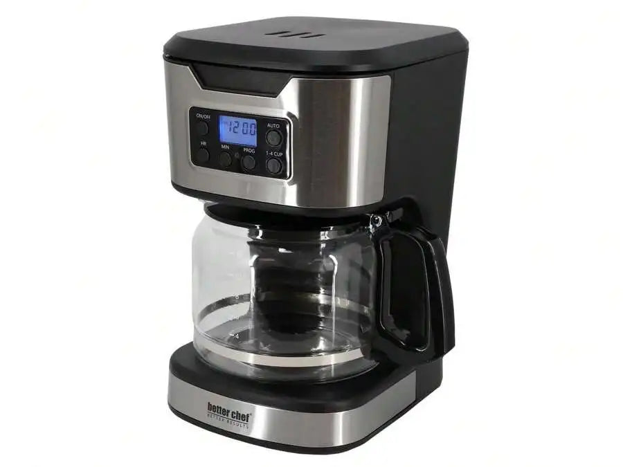 Programmable Coffee Maker In Black With Stainless Steel Accents — product view 1