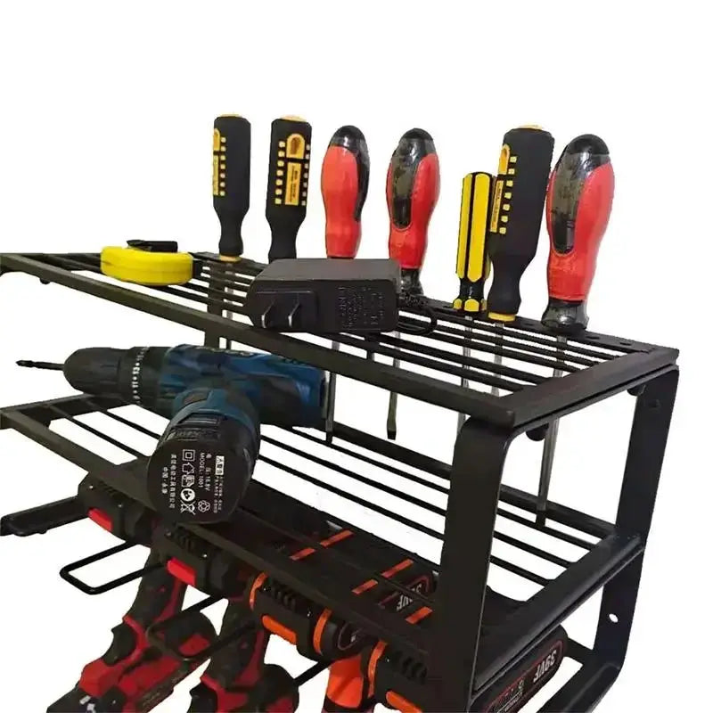 Power Tool Rack Electric Drill Holder Wall Mount Organizer