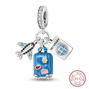 Sterling Silver Colorful Travel Luggage