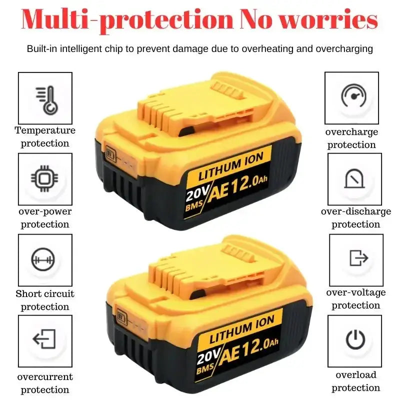 DCB200 20V 12Ah Lithium Battery For Tools Fast Charge