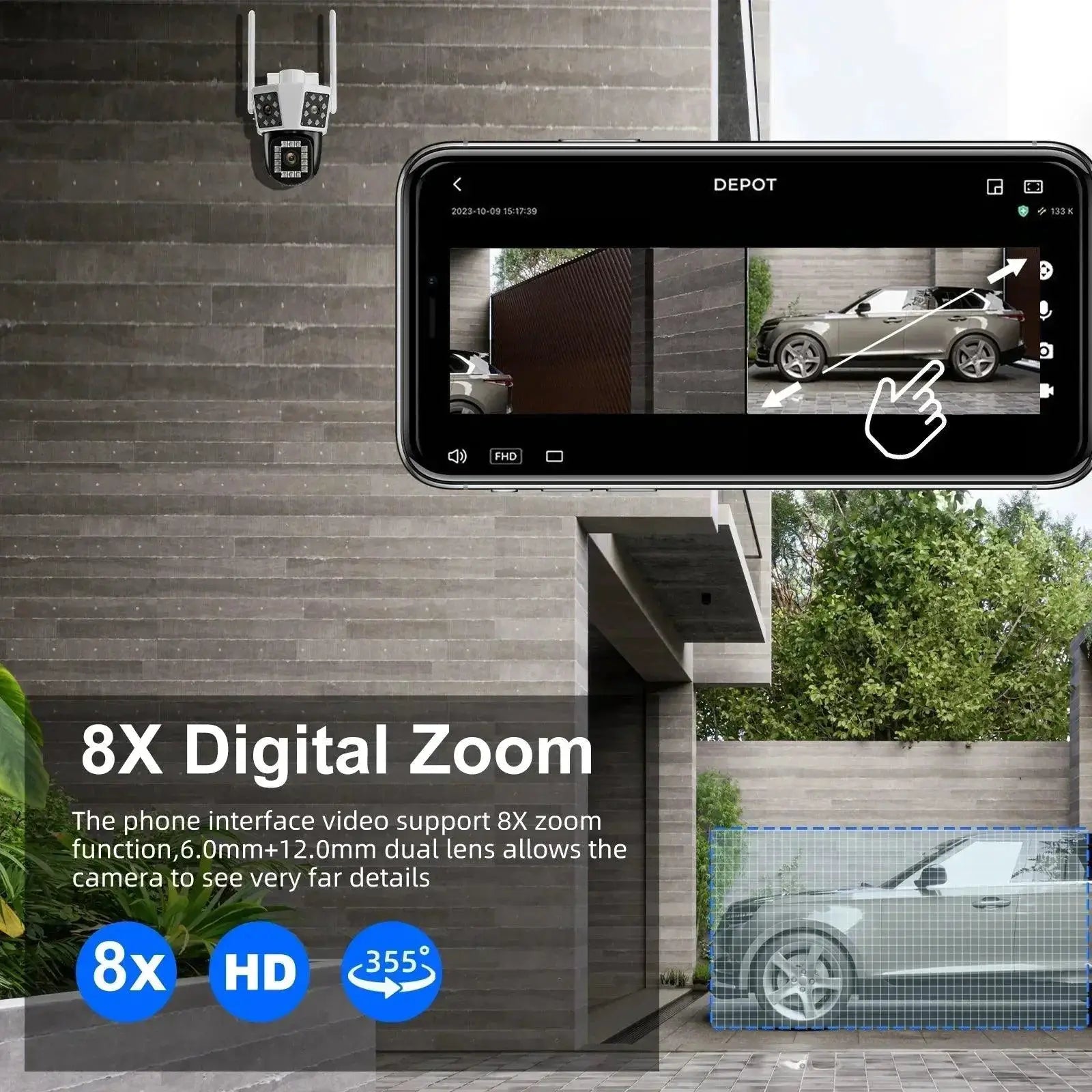 Outdoor AI Security Camera With 6K Surveillance Tracking