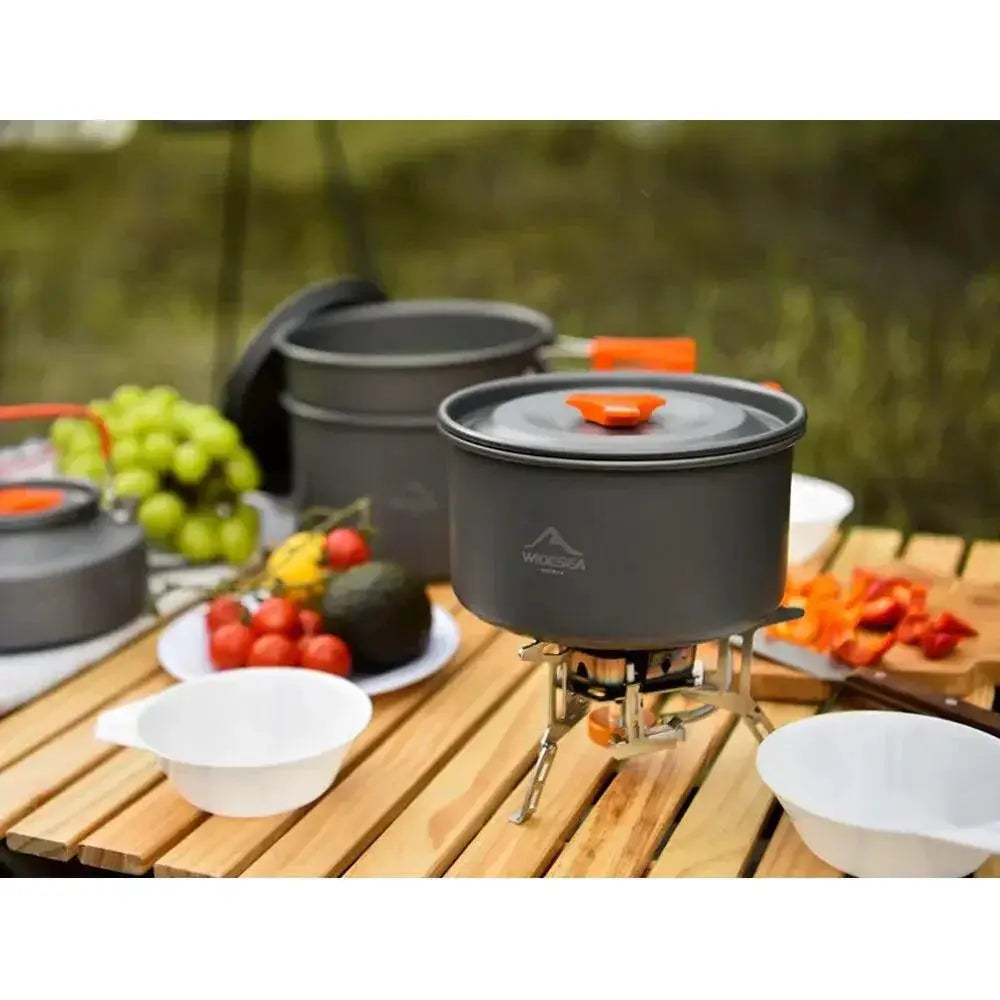 Portable Aluminum Camping Cookware Set For Hiking Picnics