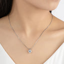 Heart Cross Moissanite Pendant Necklace in Sterling Silver