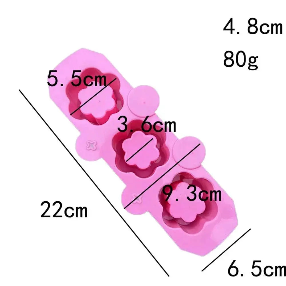 3 Cavity Plum Blossom Succulent Flowerpot Silicone Ice Tray
