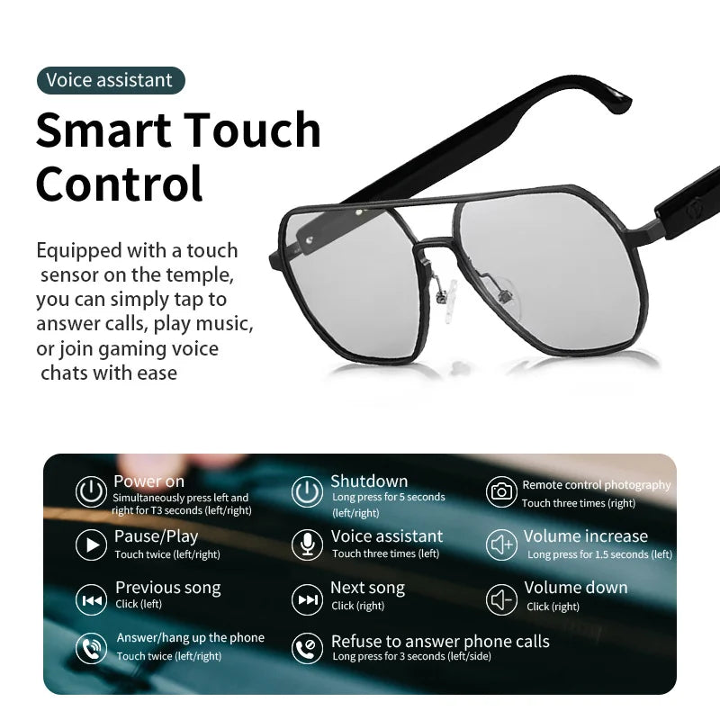 Ai-powered Smart Glasses Metal Double-bridge