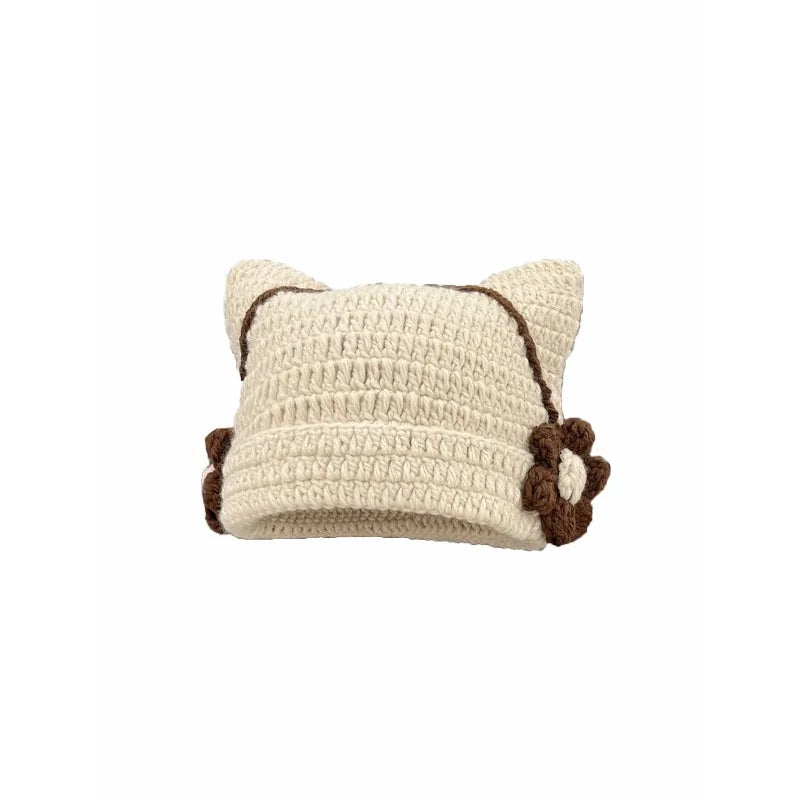 Floral Knit Winter Hat