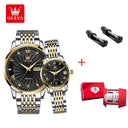 OLEVS Luxury Couple Watches Waterproof Timepieces for Couples