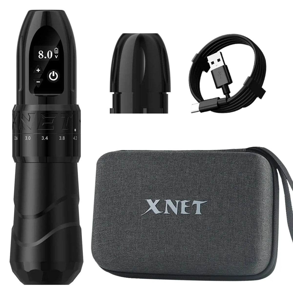 XNET F2 Wirless Tattoo Machine Pen 2.0-4.2mm Adjustable Stroke With Powerful Custom Motor 2400mAh Battery For Tattoo Artist