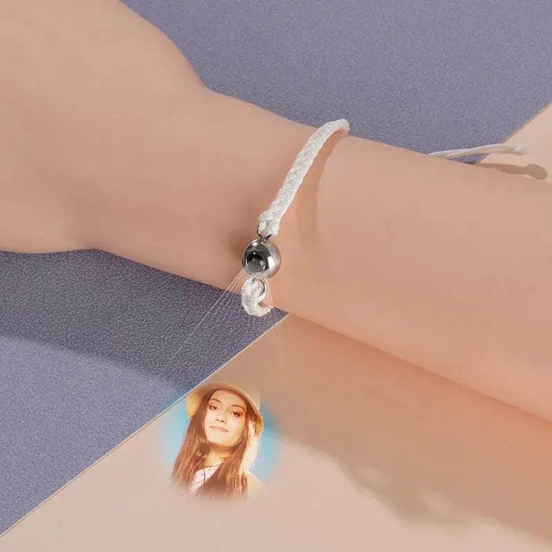 Gold Projection Photo Bracelet Personalized Stainless Steel