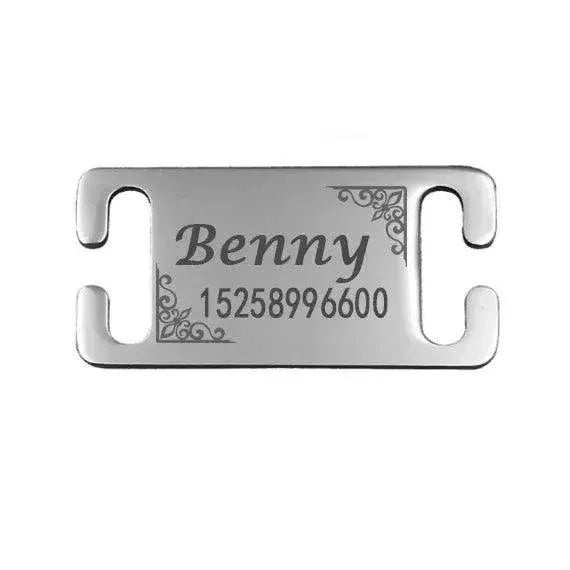 Personalized Slide On Pet Tag Engraved Stainless Steel