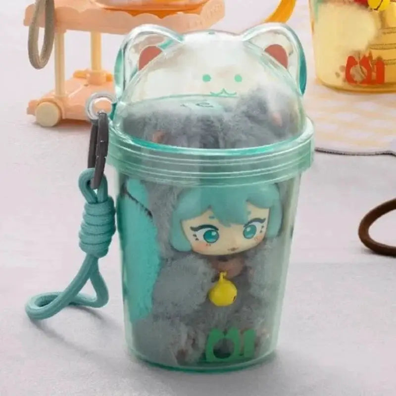 Genuine TOPTOY Hatsune Miku Milk Tea Cup Blind Box Soft Keychain Pendant Cute Anime Figure Bag Hanging Decor Collectible Gifts