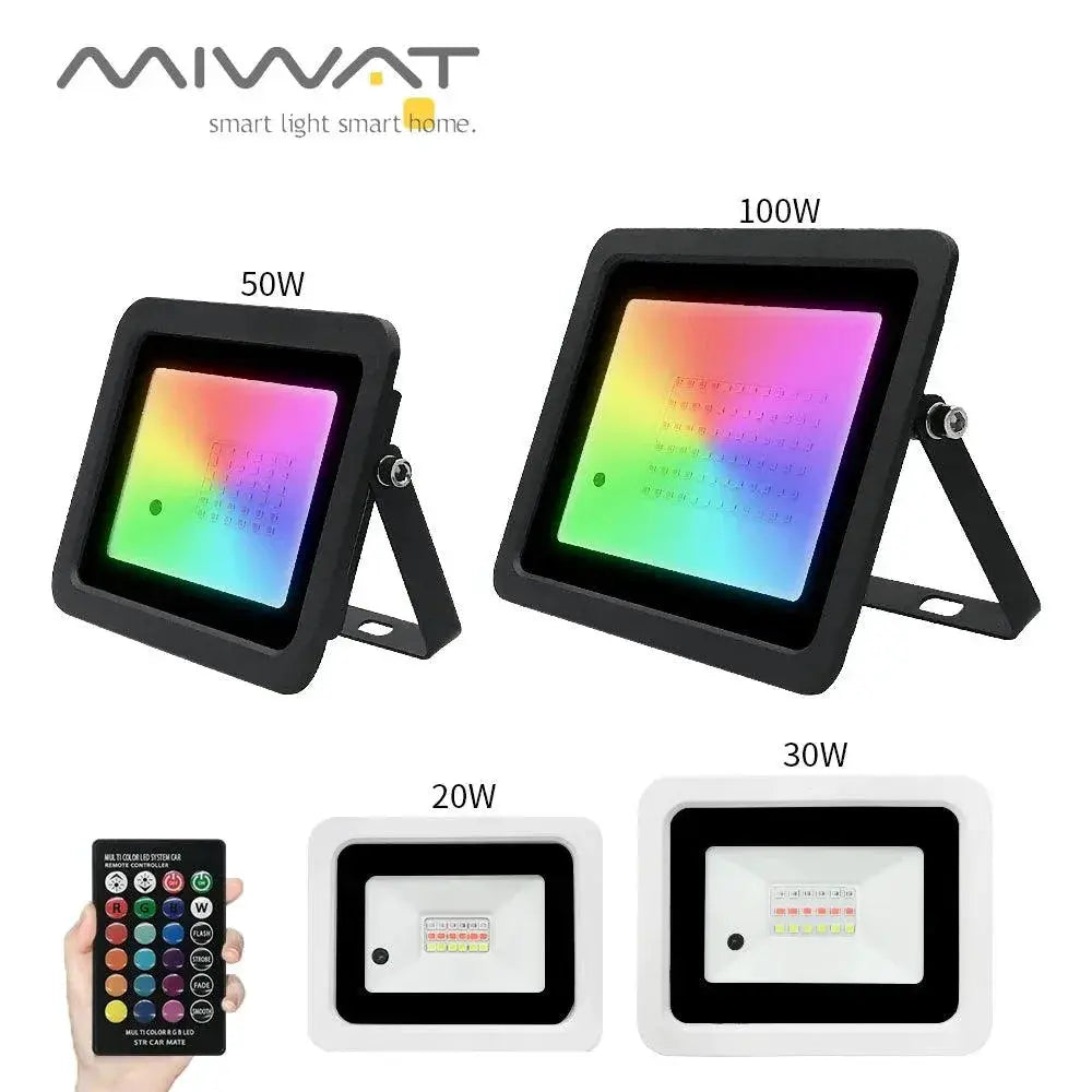 RGB Flood Light 100W Waterproof LED Spotlight Outdoor