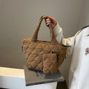 Puffer Tote Bag for Women Lightweight Down Cotton Handbag