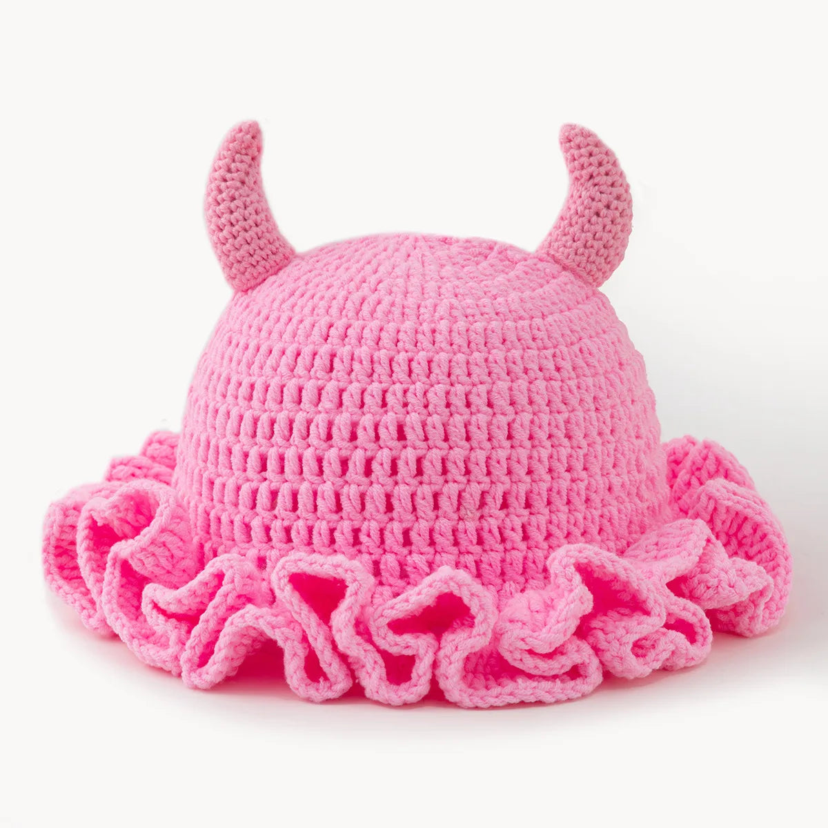 Ruffle Lace Knit Winter Hat