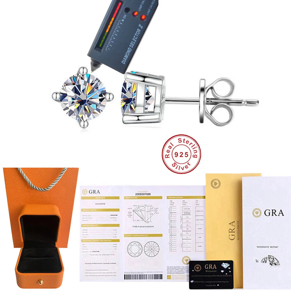 Moissanite Earrings in Sterling Silver Sale — product view 6