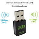 Dual Band Wireless USB WiFi Bluetooth Adapter 600Mbps