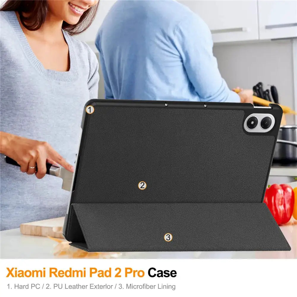 Smart Case For Xiaomi Redmi Pad 2 Pro 12.1 inch 2025 Folding Flip Stand With Auto Sleep Funda Redmi Pad 2 Pro 12.1" Tablet Cover