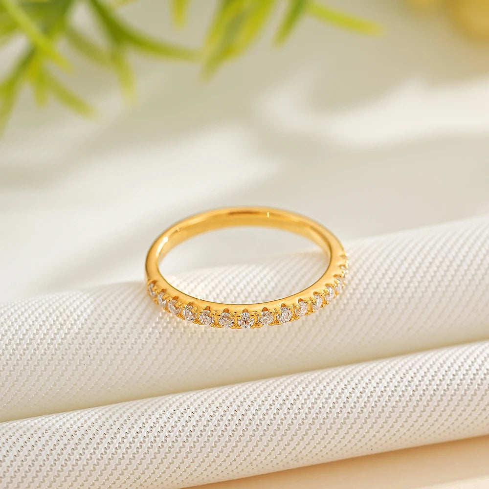 Moissanite Ring in Sterling Silver Fashion — product view 2