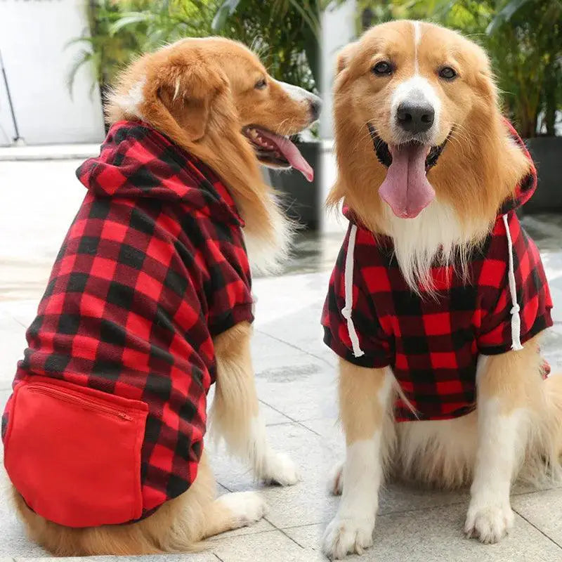 Plaid Reversible Dog Winter Coat Vest For Small Dogs
