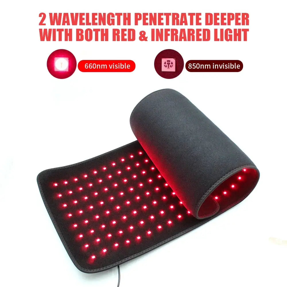 Red Light Therapy Pad for Body 31' X 11' Dual Chip 660nm 850nm LED Infrared Light Device for Waist Back Shoulder Muscle Relax