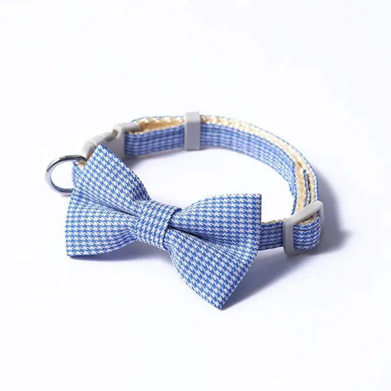 Plaid Print Dog Bow Tie Festive Holiday Accessory For Pets