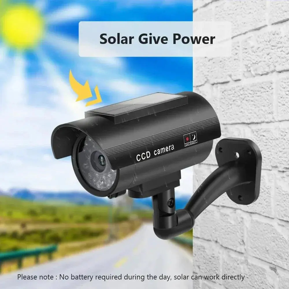 Solar Panel Dummy Camera With LED Flashing For Home Security