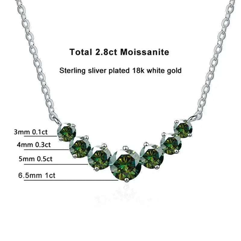 Moissanite Pendant Necklace in Sterling Silver Total — product view 7