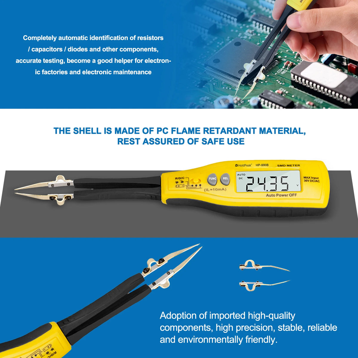 HoldPeak SMD Component Tester – Digital Resistance/Capacitance — product view 2