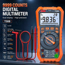 9999 Counts Digital Multimeter Auto Range True RMS Voltage Current Tester NCV Capacitance Frequency Temperature Meter Backlit HD