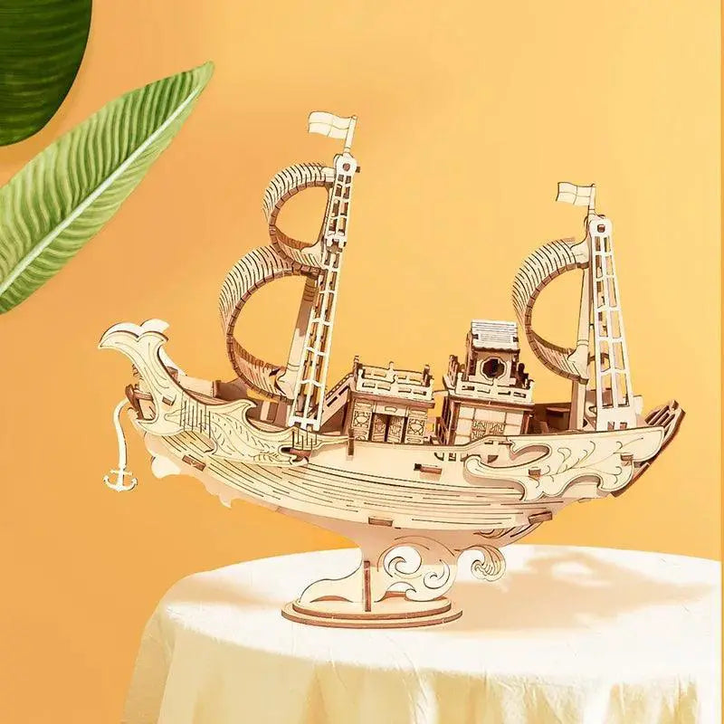 Robotime 3D Wooden Puzzle Boat And Ship Model Toys For Kids